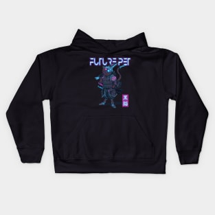 cyberpunk future cat Kids Hoodie